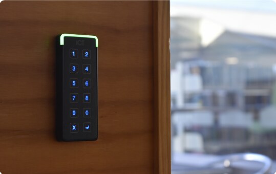 Access control keypad at a Carterton District Council building