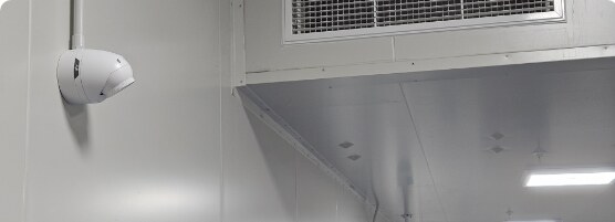 Security camera in a food production facility