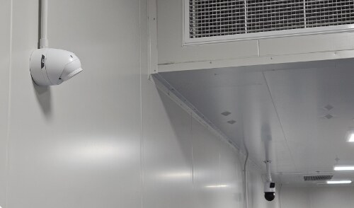 Security cameras in a food production facility
